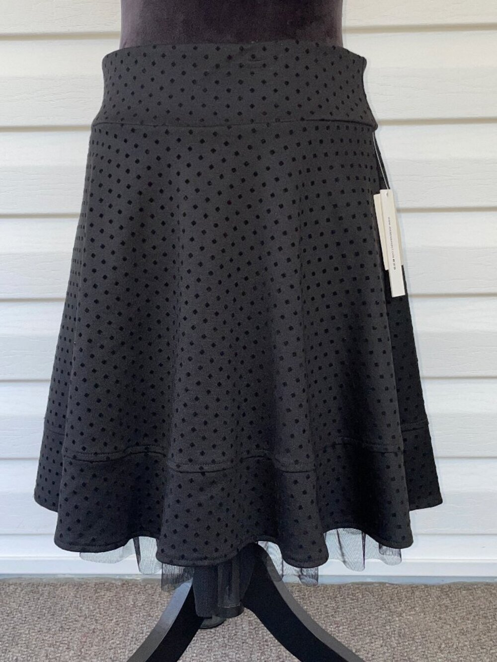 NWT Black Joe B Polka-Dot Skater Skirt - Juniors LARGE